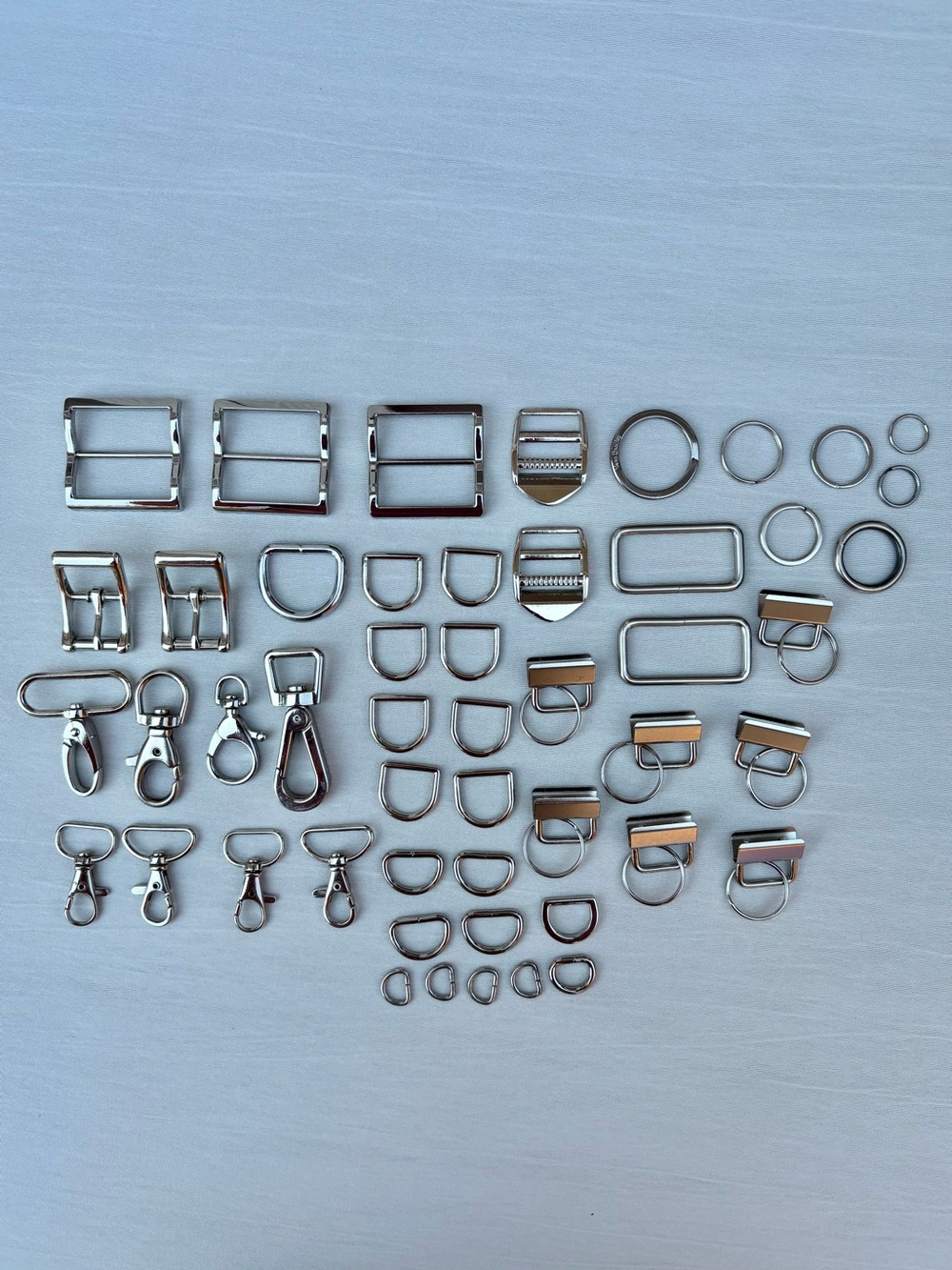 Silver Metal Bag Hardware Destash Bundle Purse Making Supplies Lot Mix 53pc
